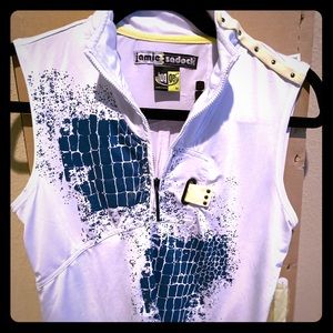 Sleeveless Jamie Sodock white golf shirt womens